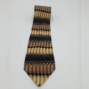 Croft & Barrow Geometric Brown and Black Silk Tie